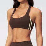 Striped Color-Block Sports Bra