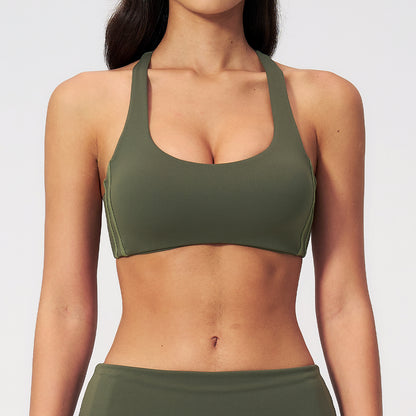 Striped Color-Block Sports Bra