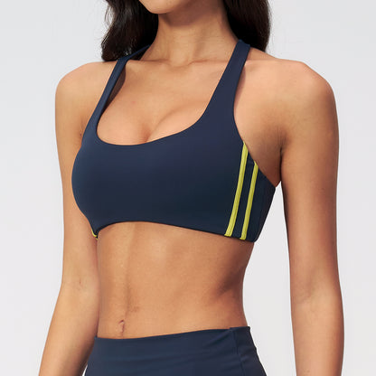 Striped Color-Block Sports Bra