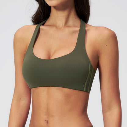Striped Color-Block Sports Bra