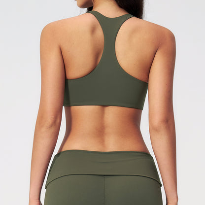 Striped Color-Block Sports Bra