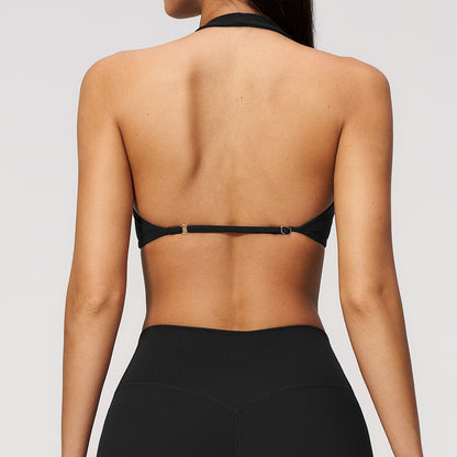 Halter Neck Adjustable Backless Sports Bra