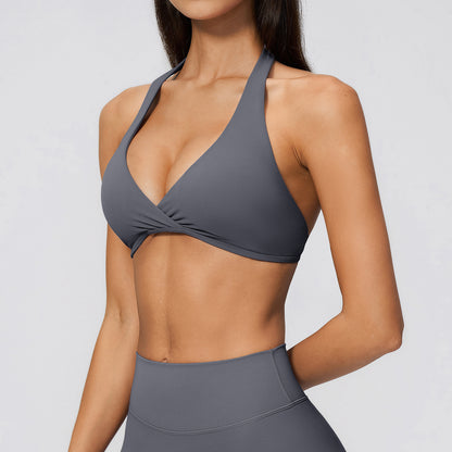 Halter Neck Adjustable Backless Sports Bra