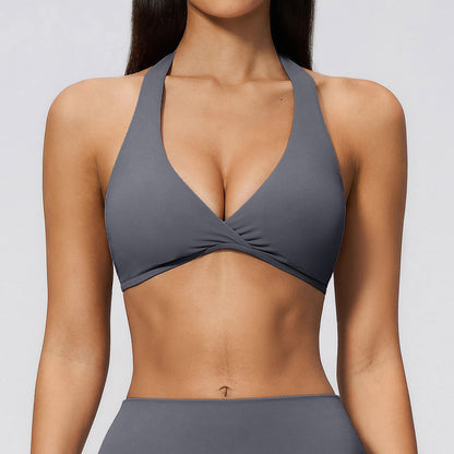 Halter Neck Adjustable Backless Sports Bra