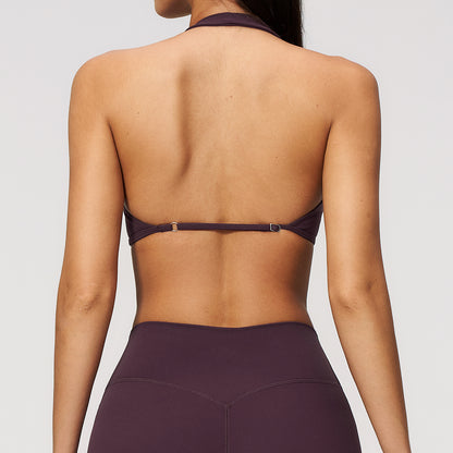 Halter Neck Adjustable Backless Sports Bra