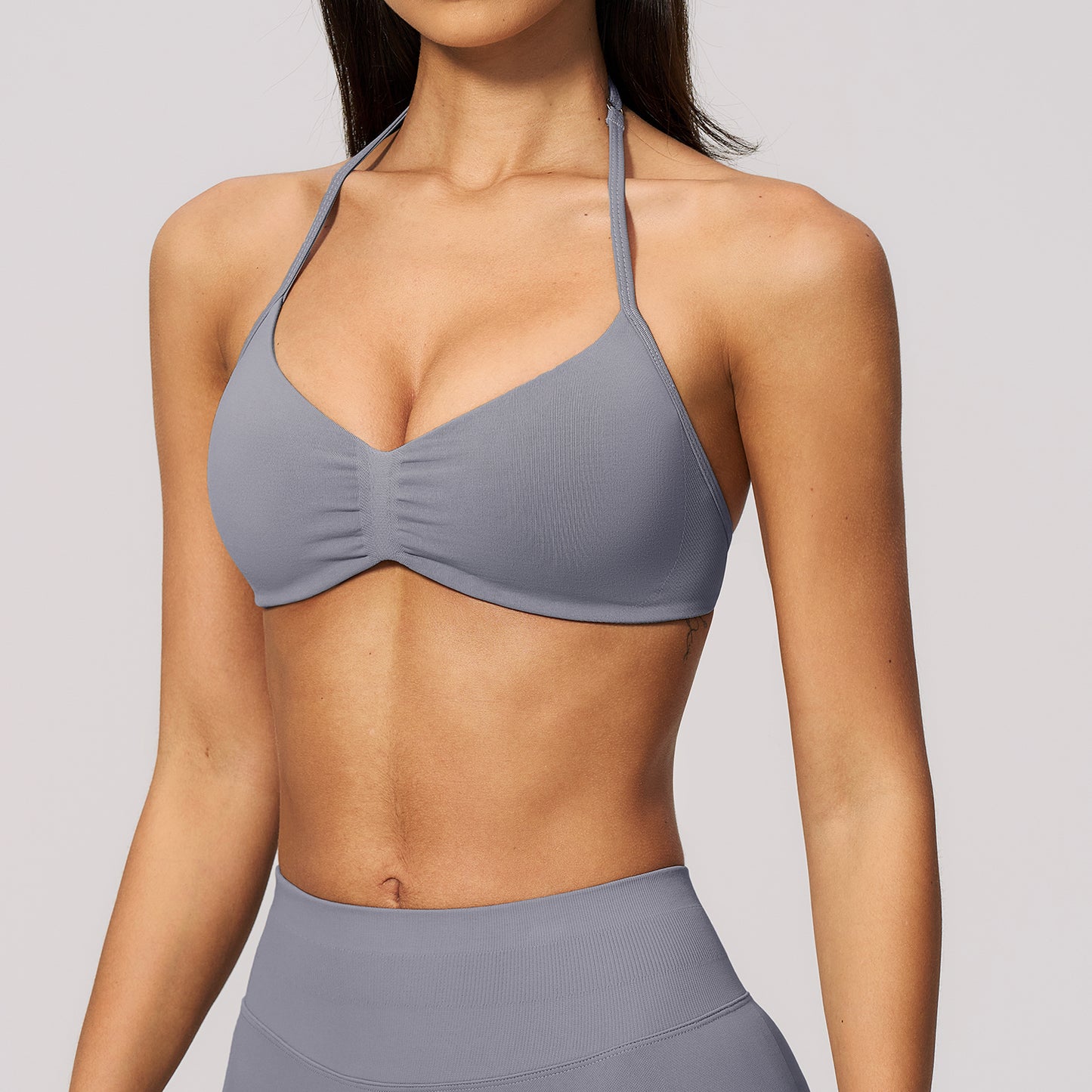 Seamless Halter Strappy Sports Bra