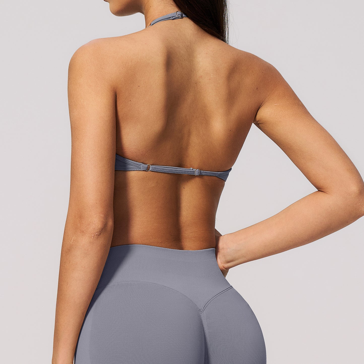 Seamless Halter Strappy Sports Bra