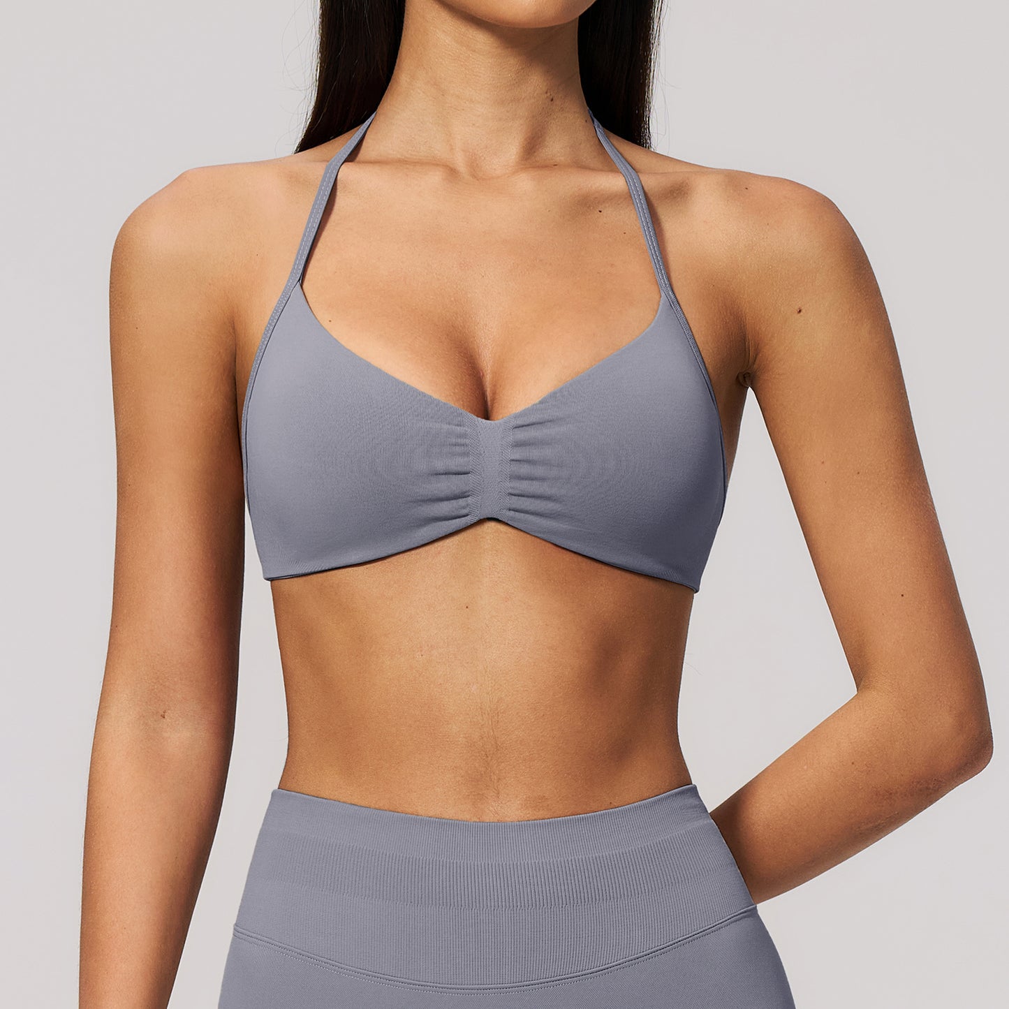 Seamless Halter Strappy Sports Bra