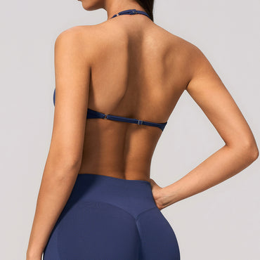 Seamless Halter Strappy Sports Bra