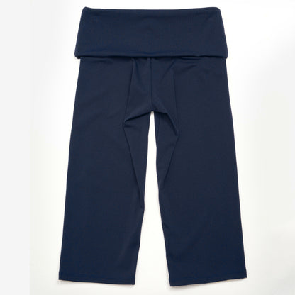 Side Stripe Foldover Waist Capri Leggings