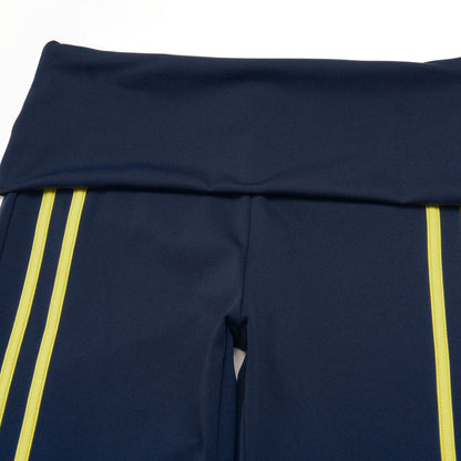 Side Stripe Foldover Waist Capri Leggings