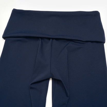 Side Stripe Foldover Waist Capri Leggings