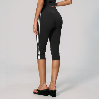 Side Stripe Sculpting Capri Leggings