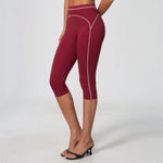 Contrast Stitching Sculpting Capri Leggings