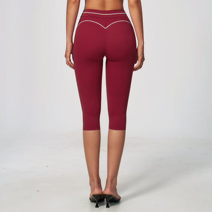 Contrast Stitching Sculpting Capri Leggings