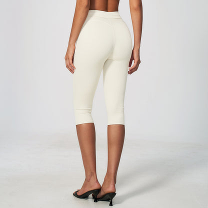 Contrast Stitching Sculpting Capri Leggings
