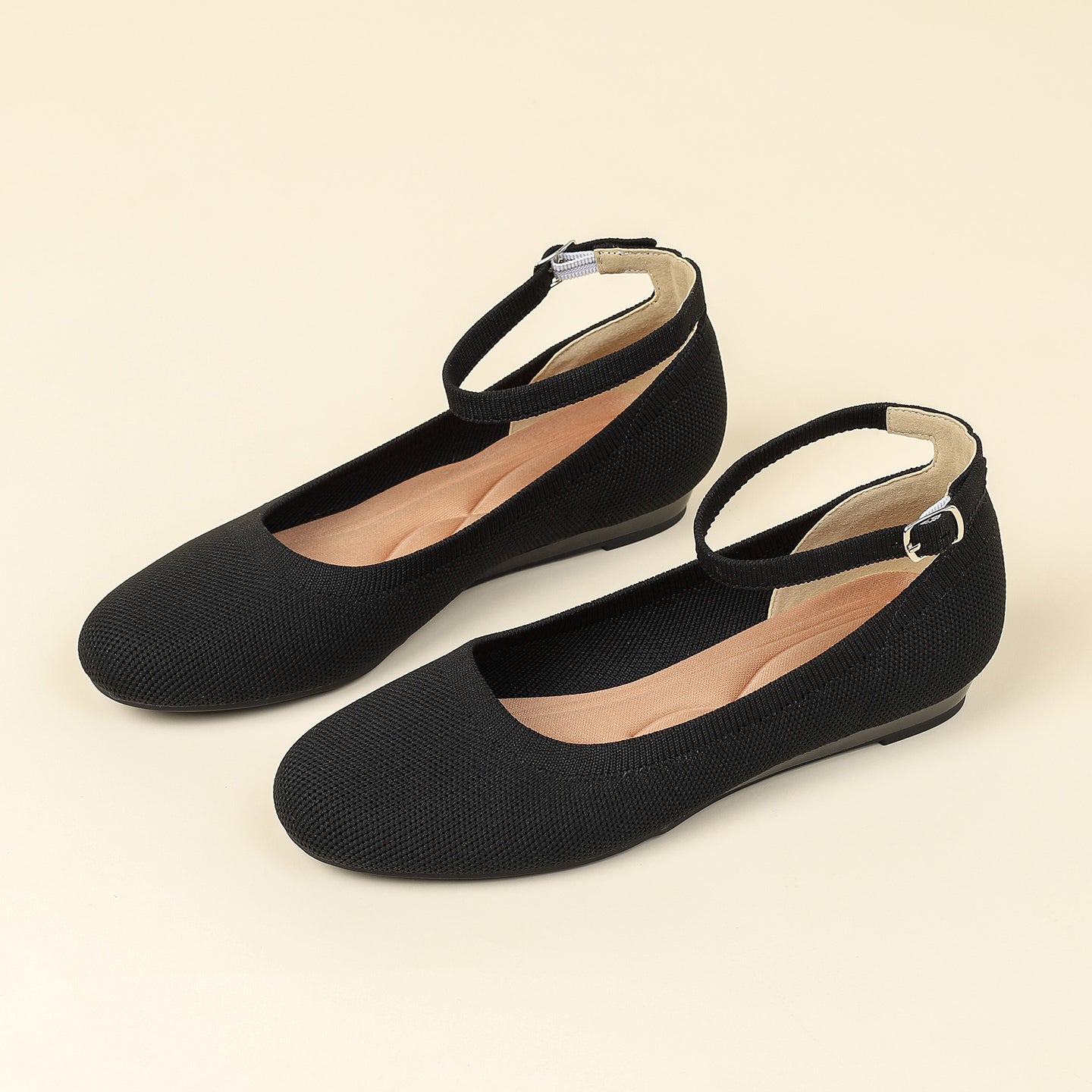 ラウンドトゥスリッポンフラット