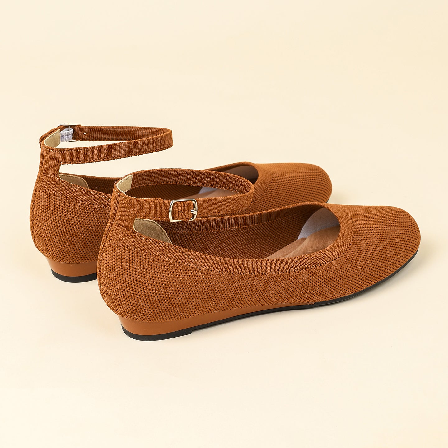 ラウンドトゥスリッポンフラット