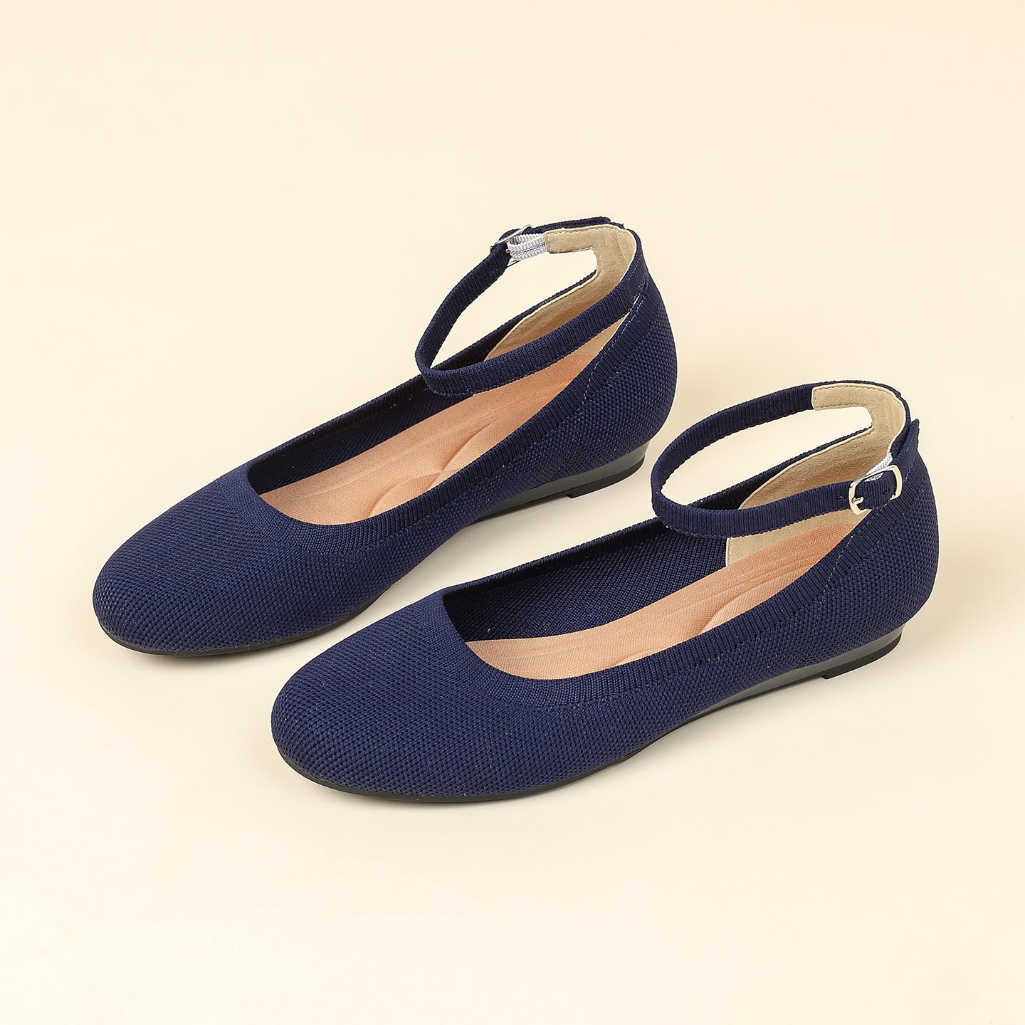 ラウンドトゥスリッポンフラット