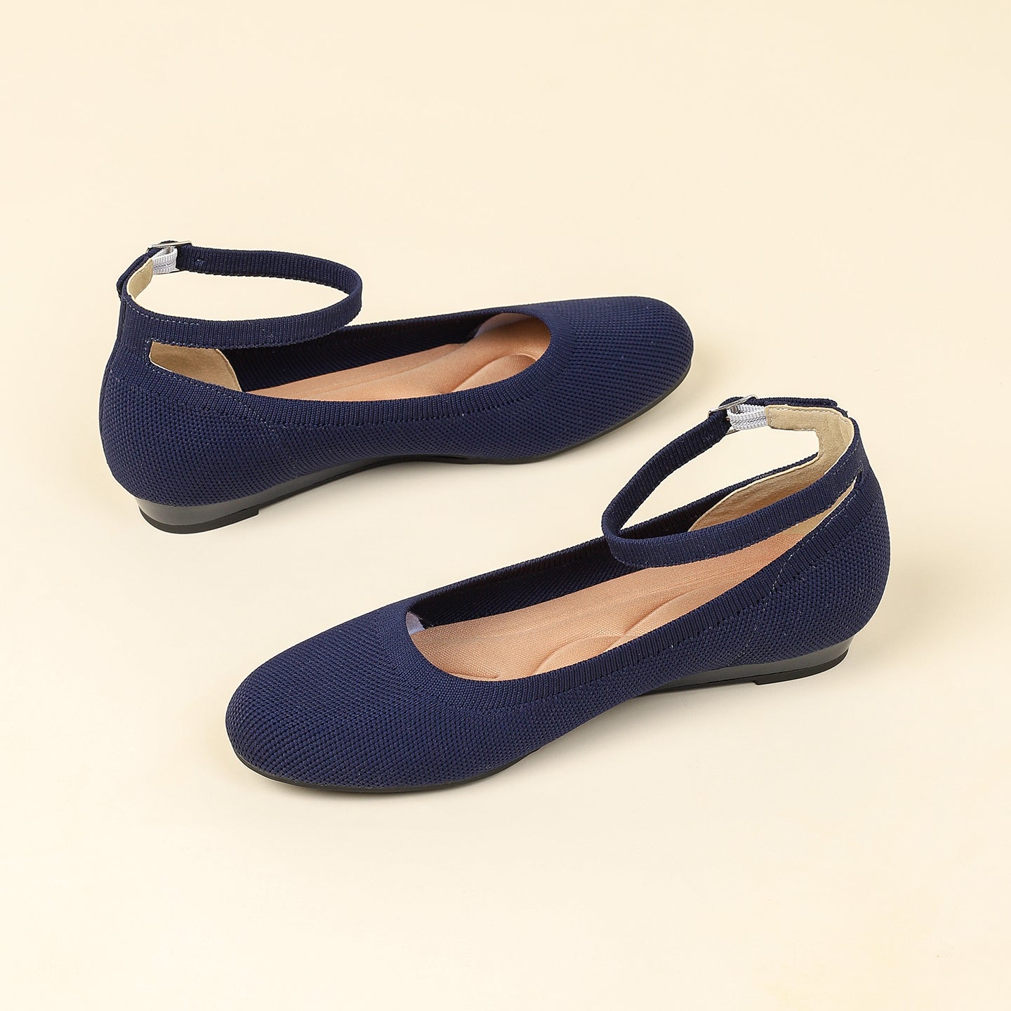 ラウンドトゥスリッポンフラット