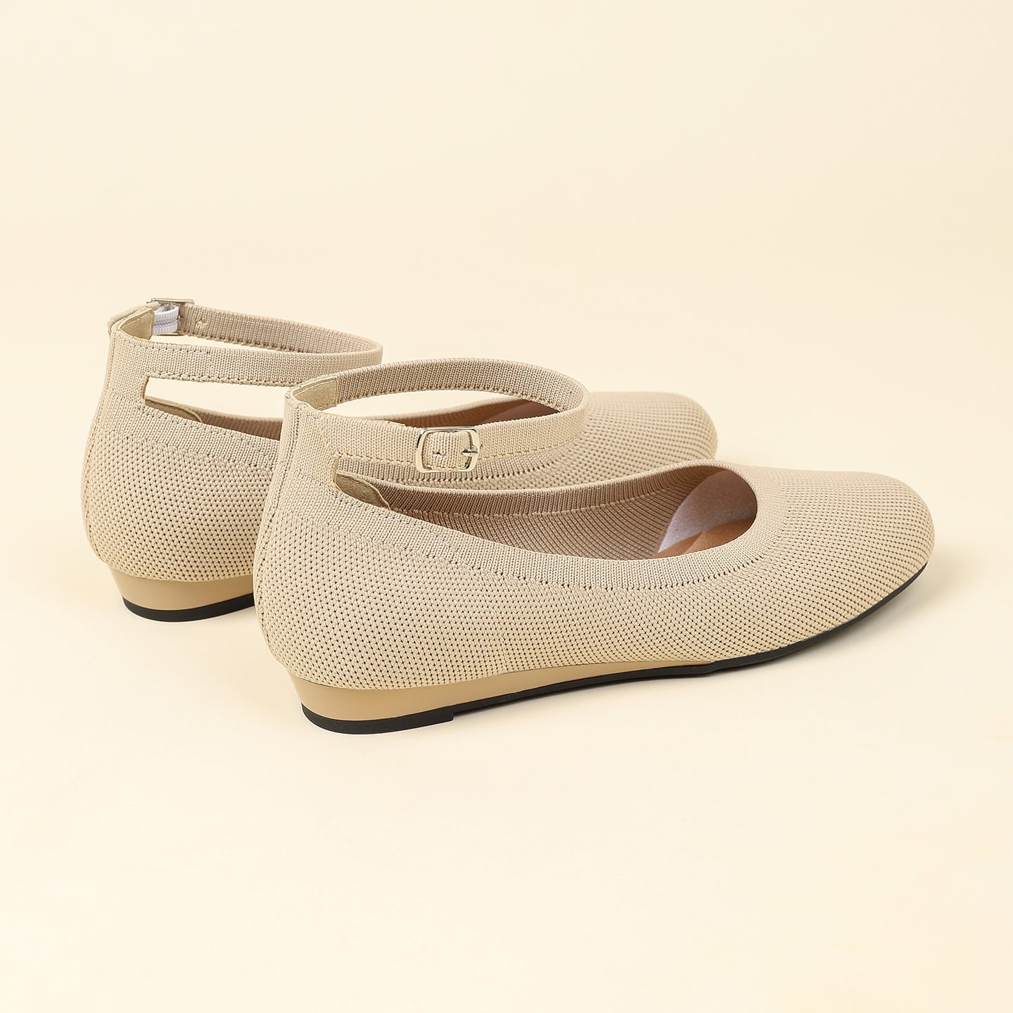 ラウンドトゥスリッポンフラット