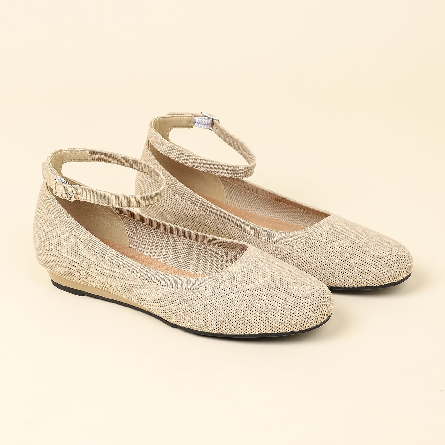 ラウンドトゥスリッポンフラット