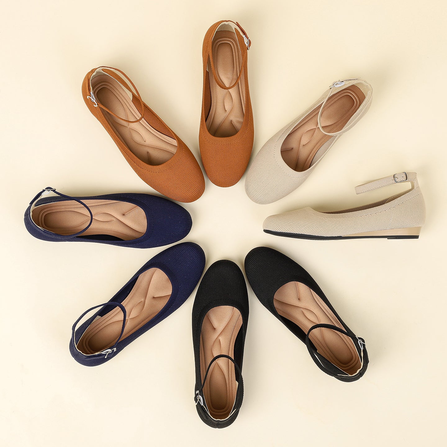 ラウンドトゥスリッポンフラット