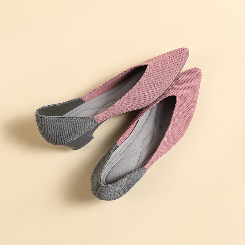 Pointed knit soft sole flat shoes