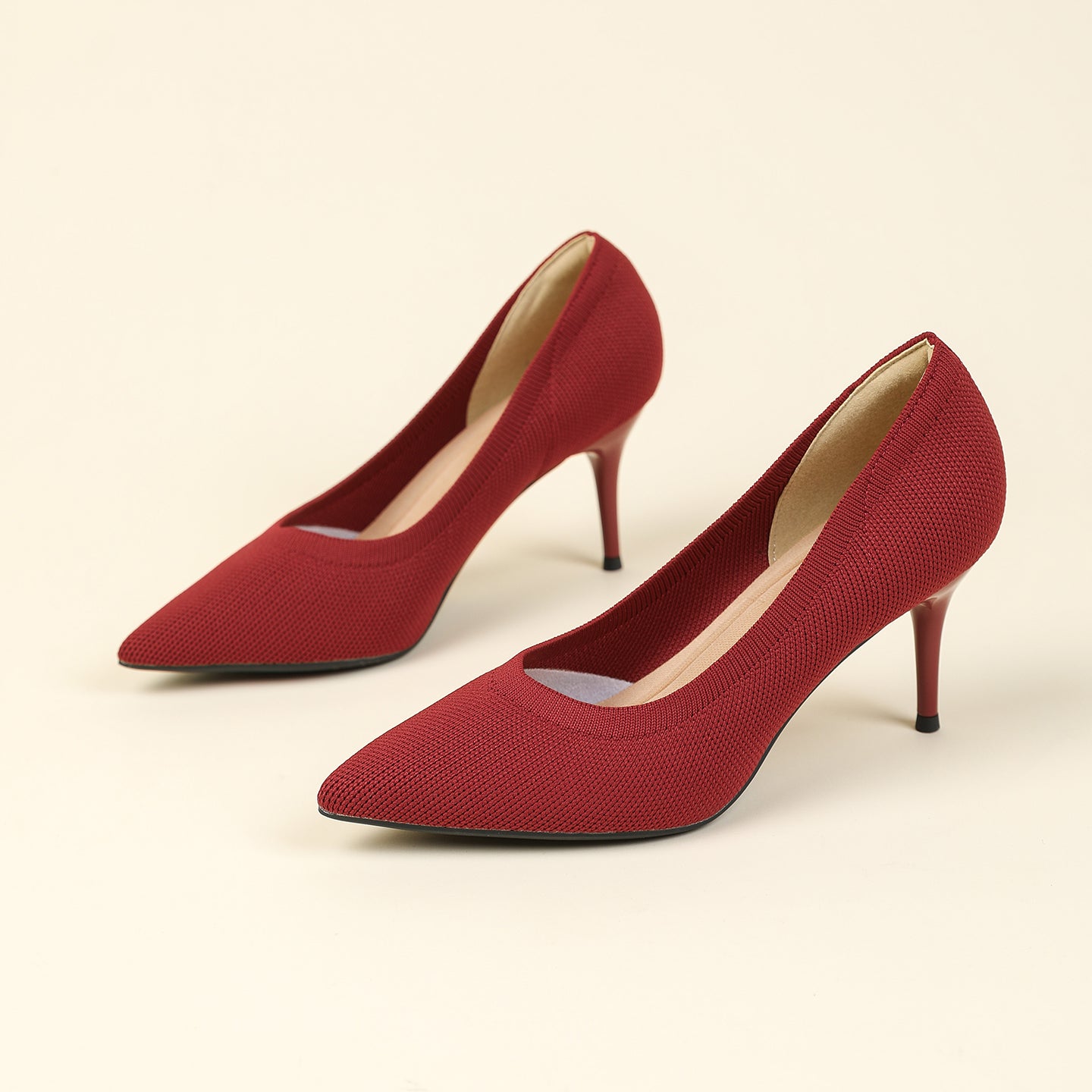 尖頭浅口スティレットヒールパンプス 7.5cmヒール