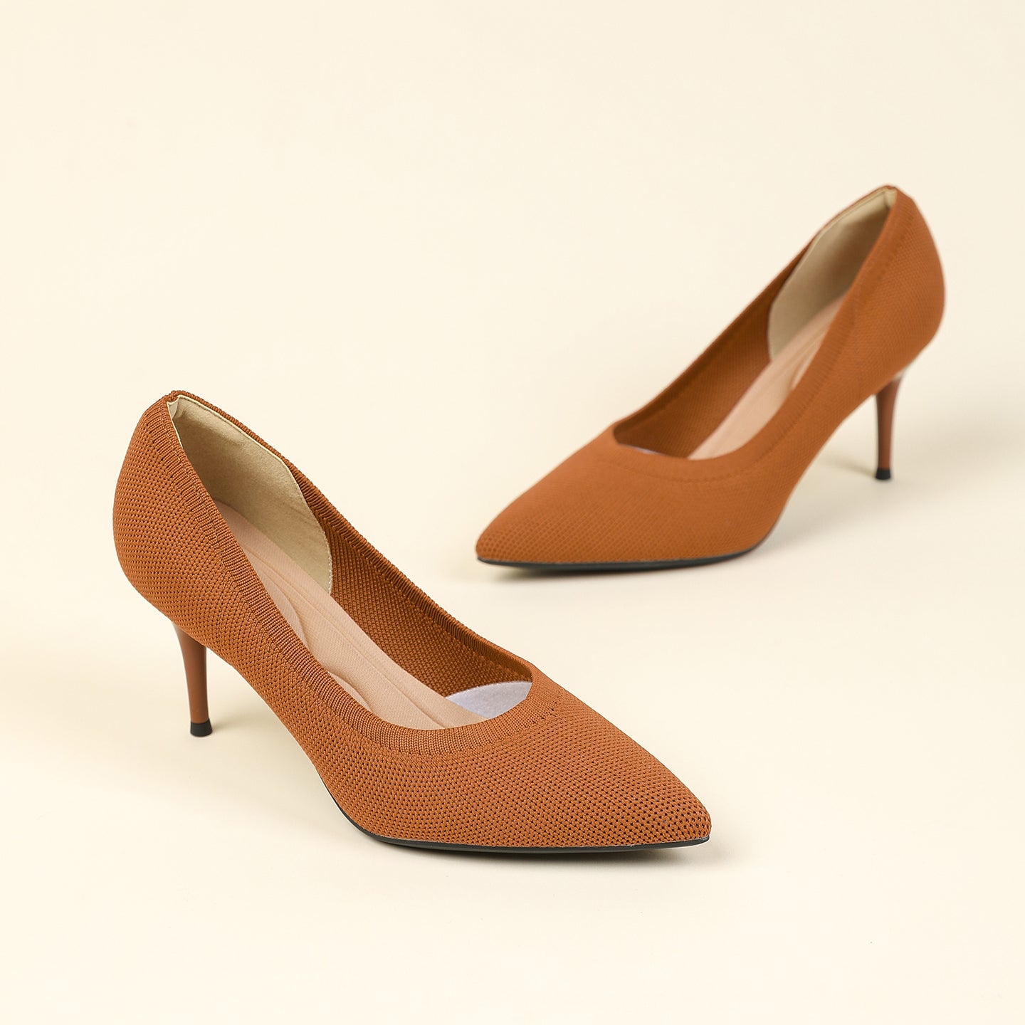 尖頭浅口スティレットヒールパンプス 7.5cmヒール