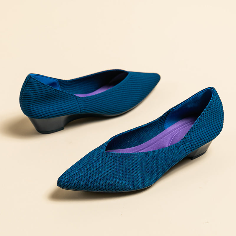Pointed knit soft sole flat shoes