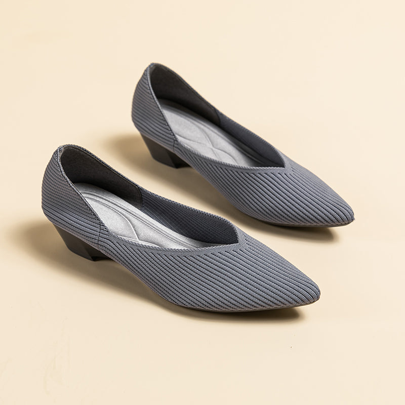 Pointed knit soft sole flat shoes