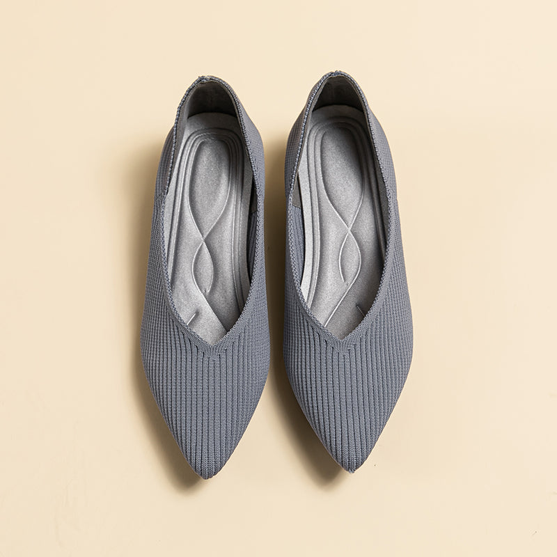 Pointed knit soft sole flat shoes