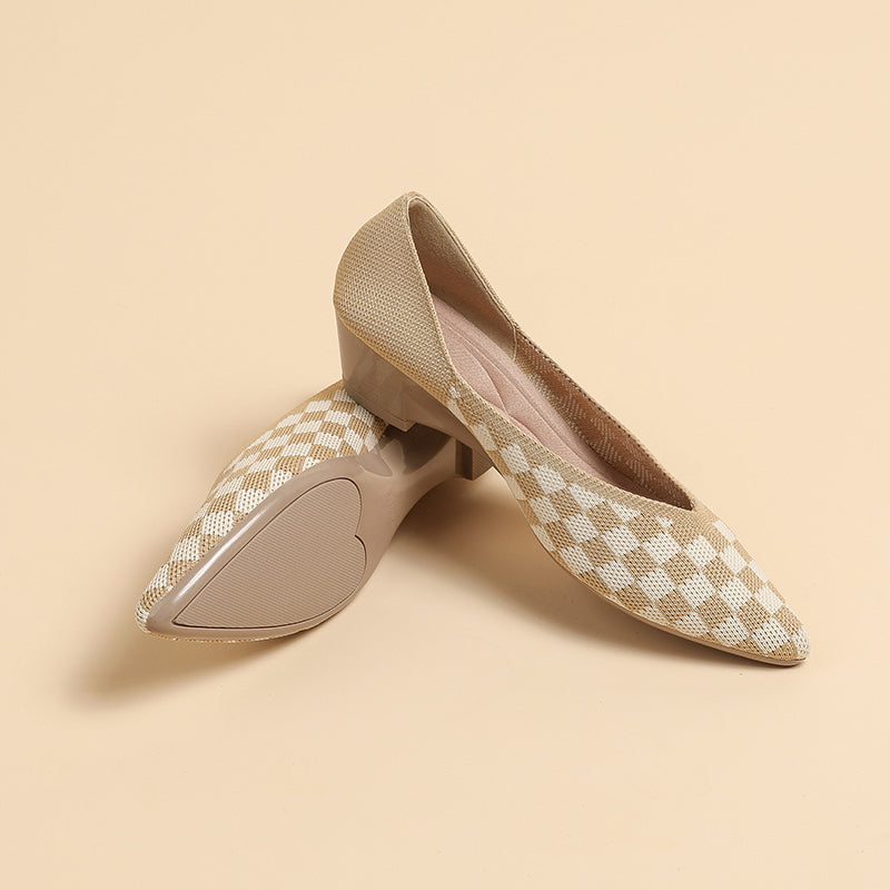 Pointed knit soft sole flat shoes