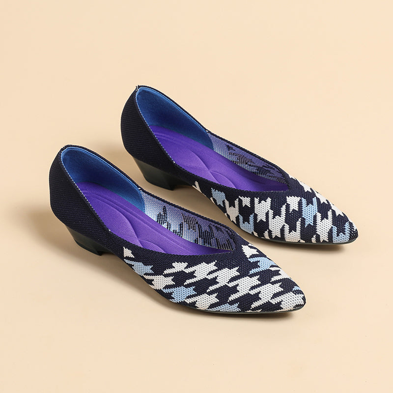 Pointed knit soft sole flat shoes