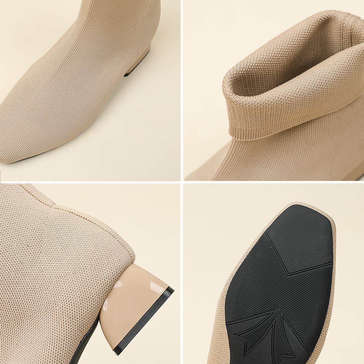 秋冬用粗ヒールショートブーツ