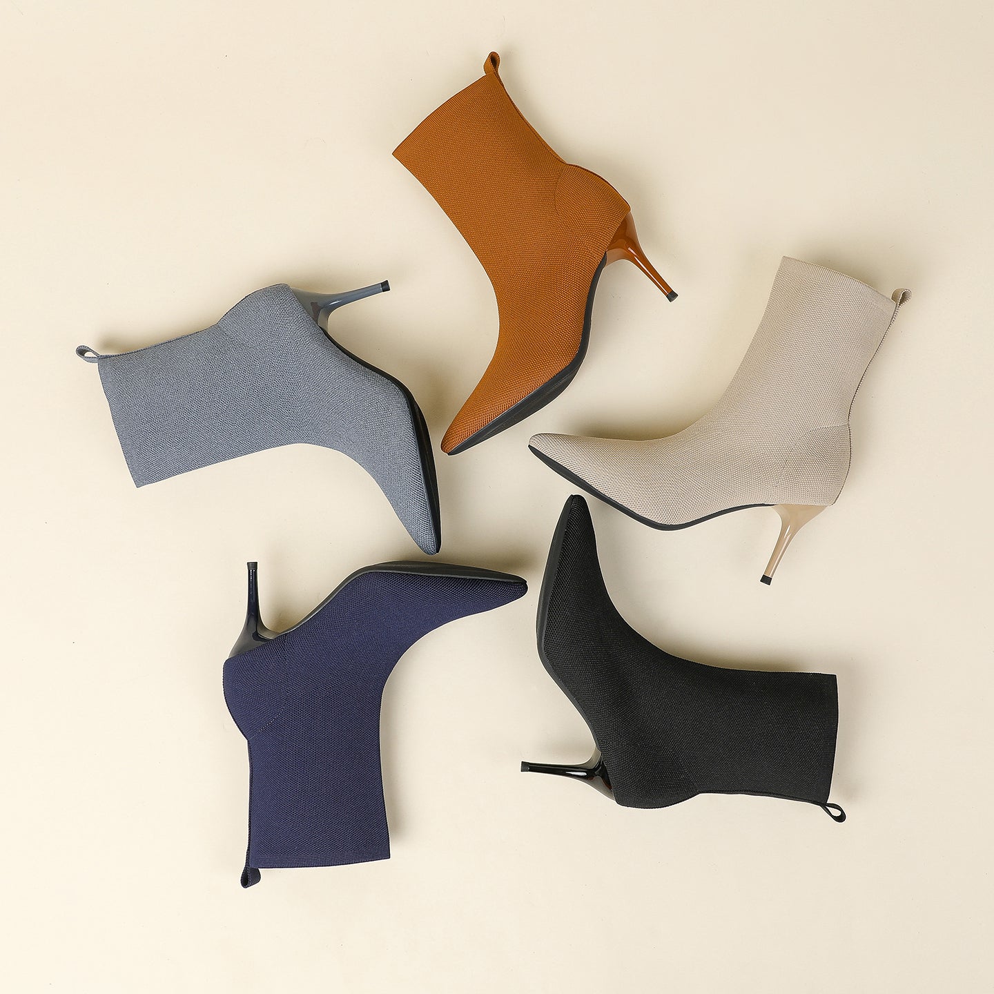 秋冬用尖頭ピンヒールショートブーツ8CM