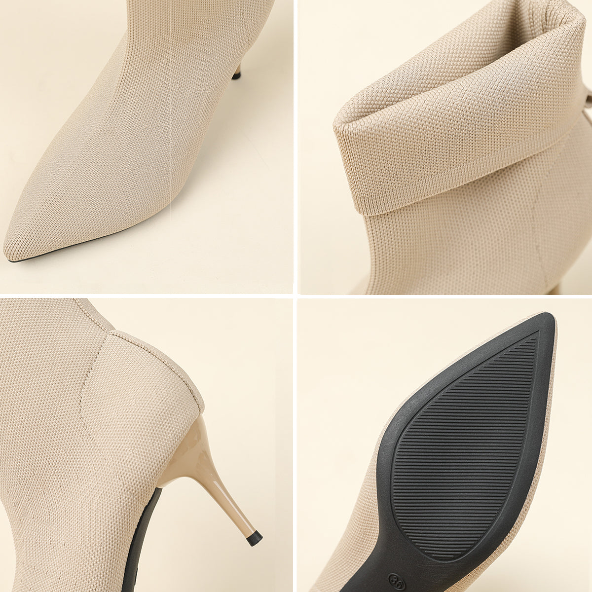 秋冬用尖頭ピンヒールショートブーツ8CM