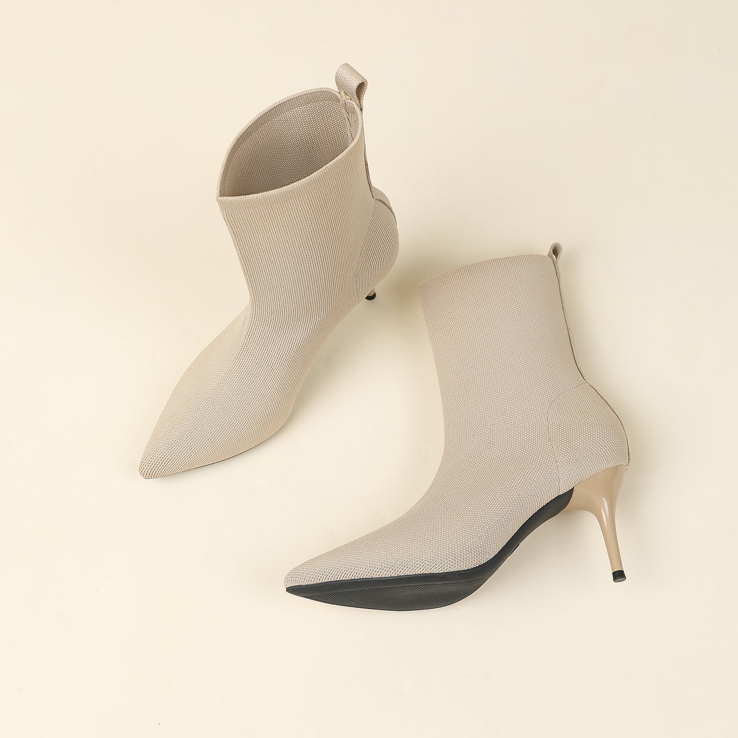 秋冬用尖頭ピンヒールショートブーツ8CM