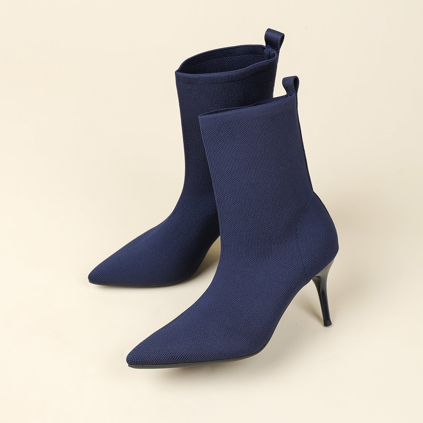 秋冬用尖頭ピンヒールショートブーツ8CM