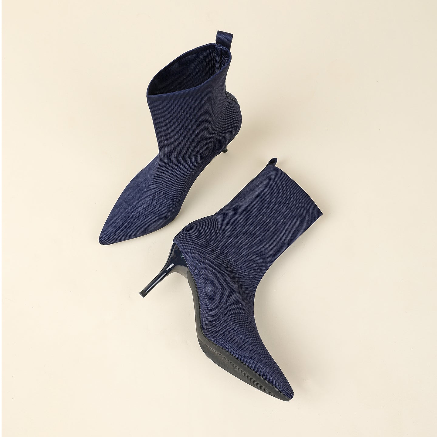 秋冬用尖頭ピンヒールショートブーツ8CM