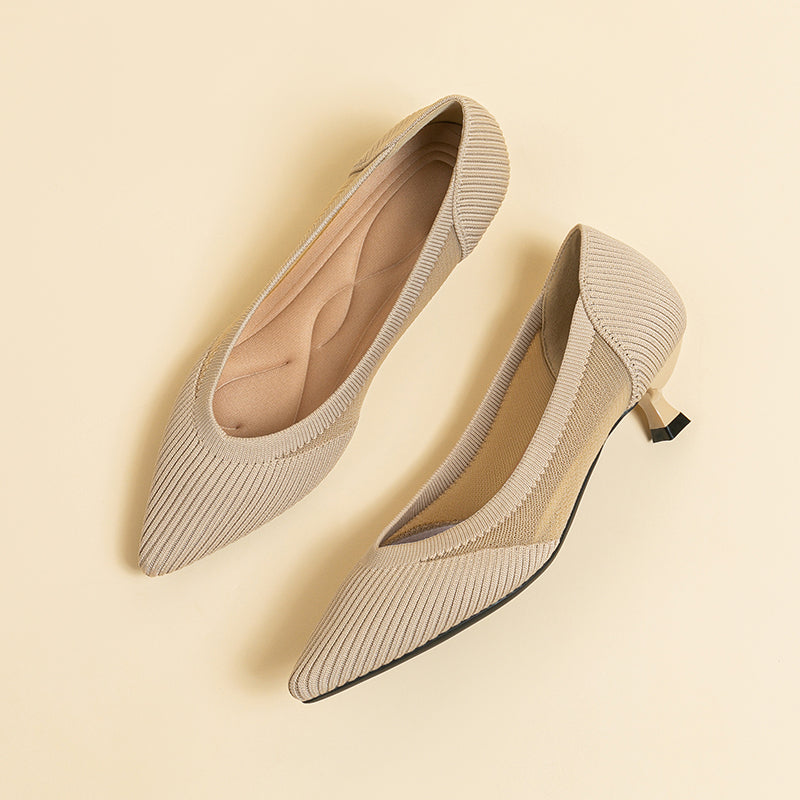 Transparent Pointed Toe Koneko Heel Medium High Pumps