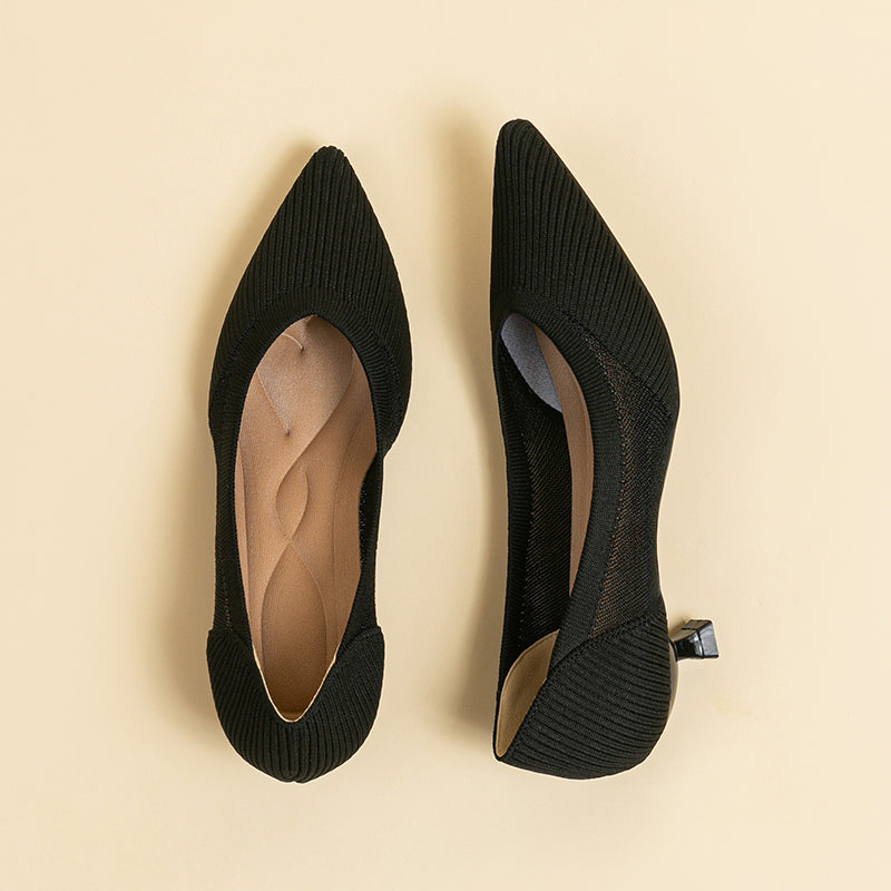 Transparent Pointed Toe Koneko Heel Medium High Pumps