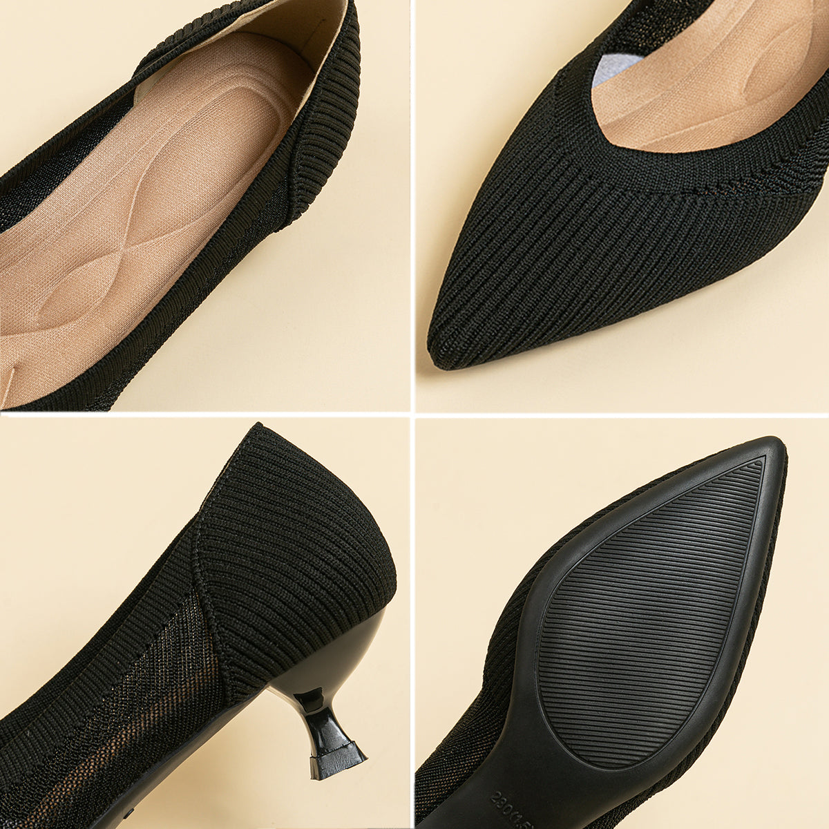 Transparent Pointed Toe Koneko Heel Medium High Pumps