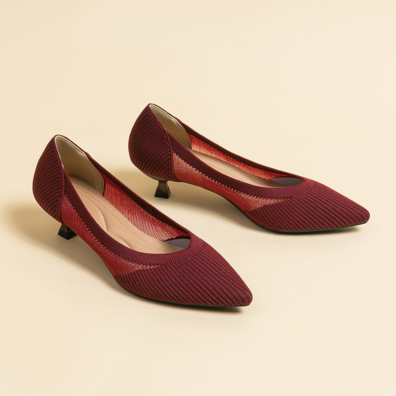 Transparent Pointed Toe Koneko Heel Medium High Pumps