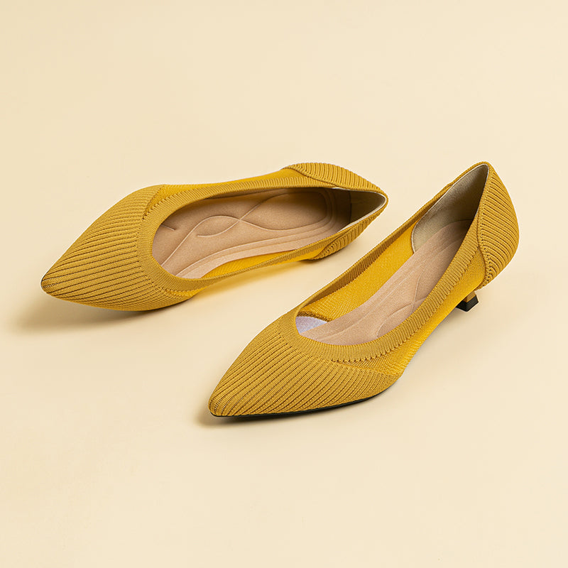 Transparent Pointed Toe Koneko Heel Medium High Pumps