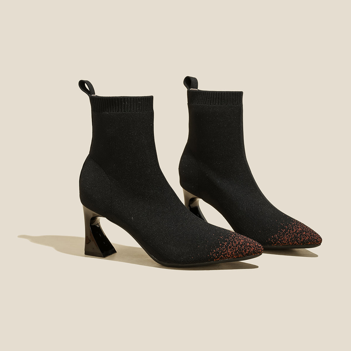 ポインテッドトゥ ハイヒール マーティンブーツ ショートブーツ