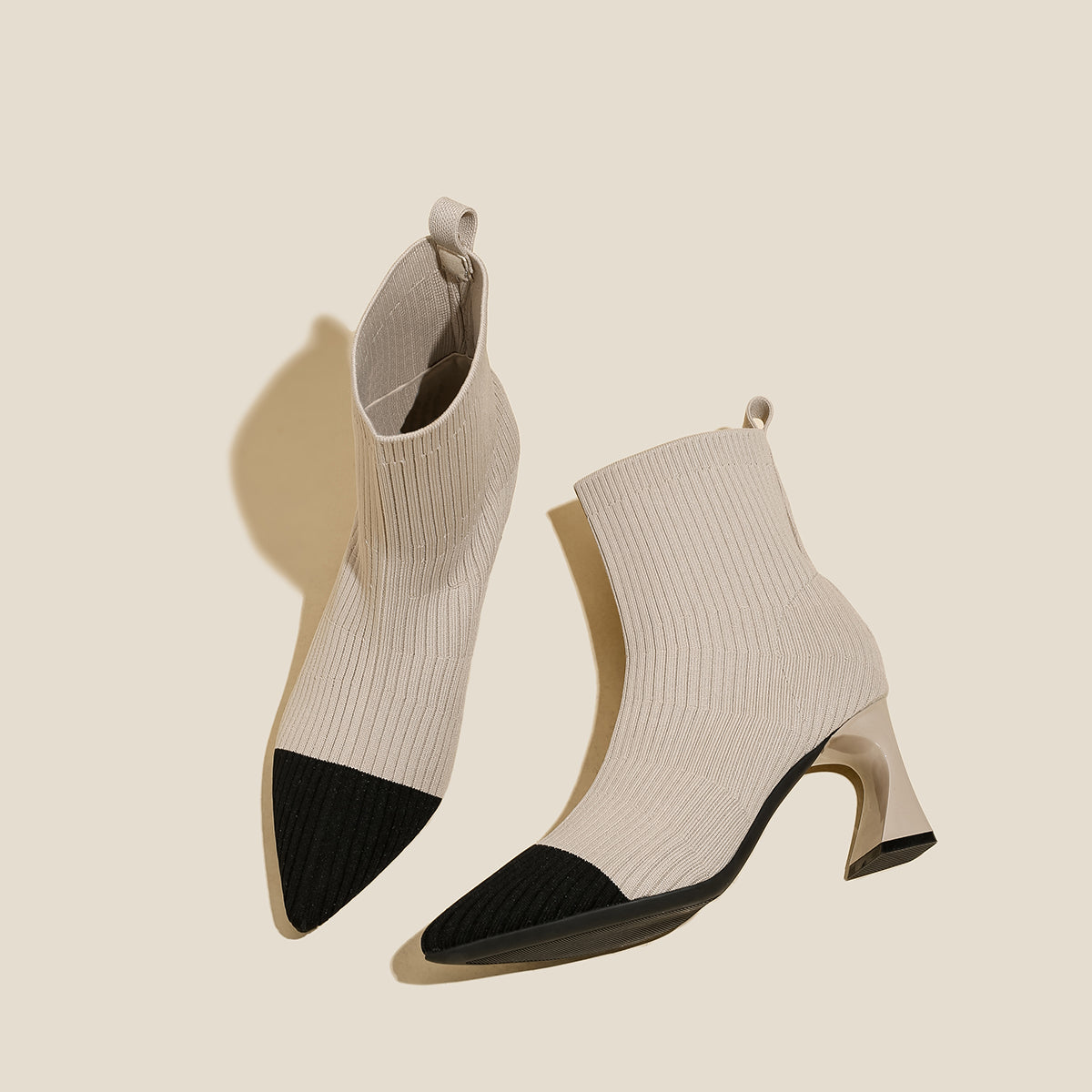 ポインテッドトゥ ハイヒール マーティンブーツ ショートブーツ