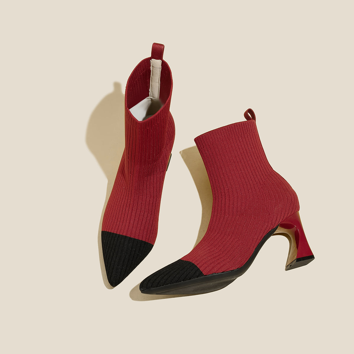 ポインテッドトゥ ハイヒール マーティンブーツ ショートブーツ