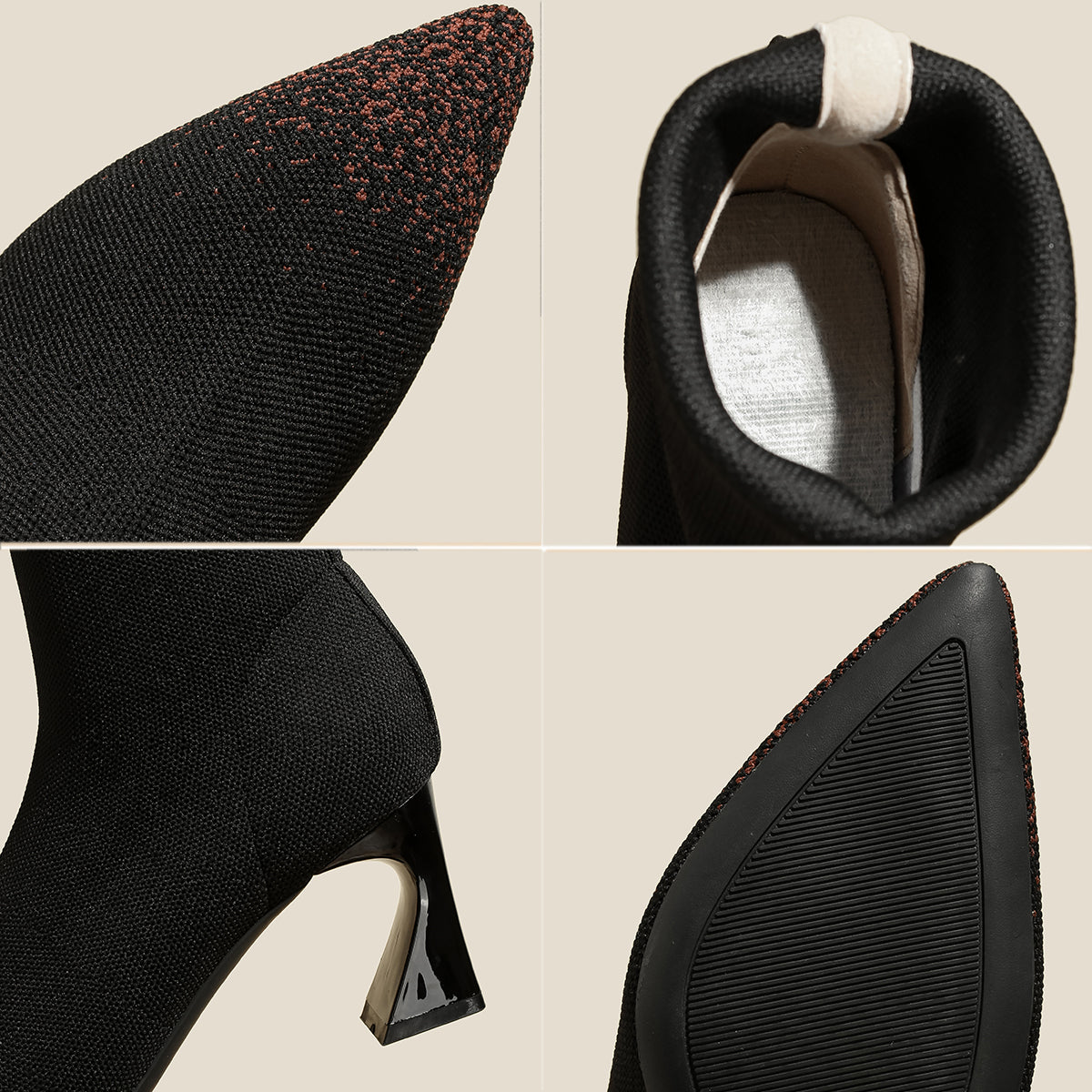 ポインテッドトゥ ハイヒール マーティンブーツ ショートブーツ